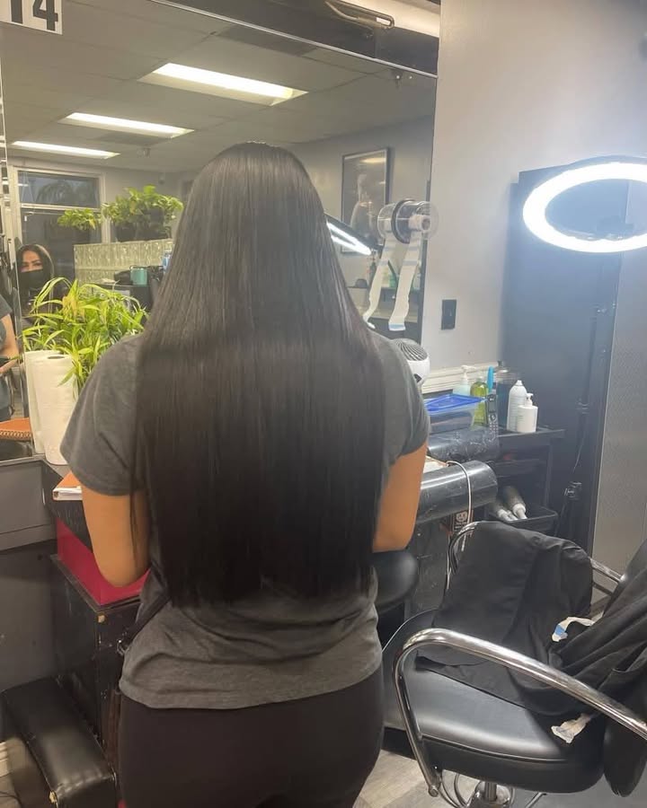 Long hair styling